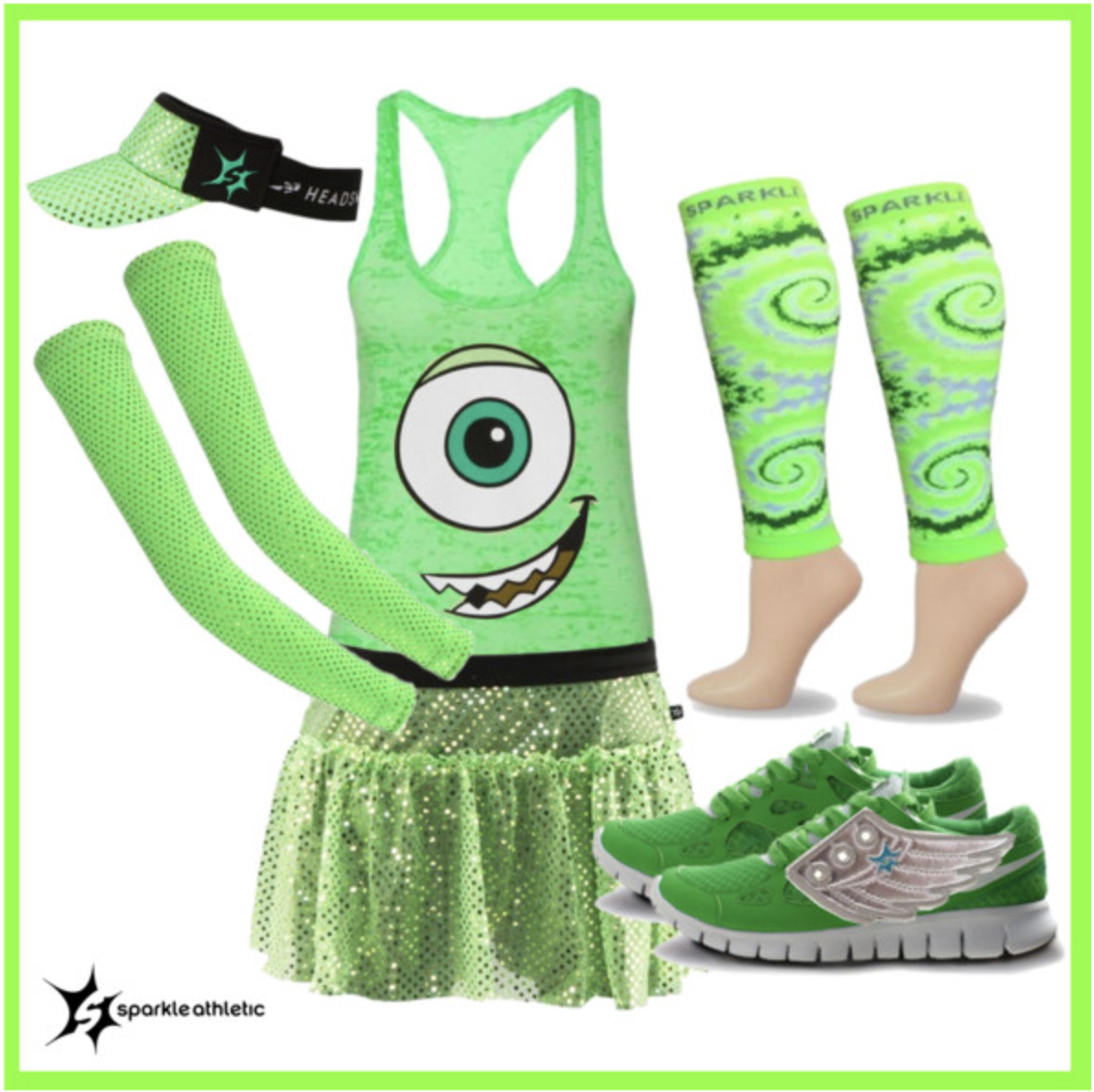 Sparkle Athletic » One Eyed Green Monster Running Costume